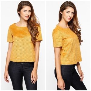 OVI Woven Faux Suede Mustard Square Top